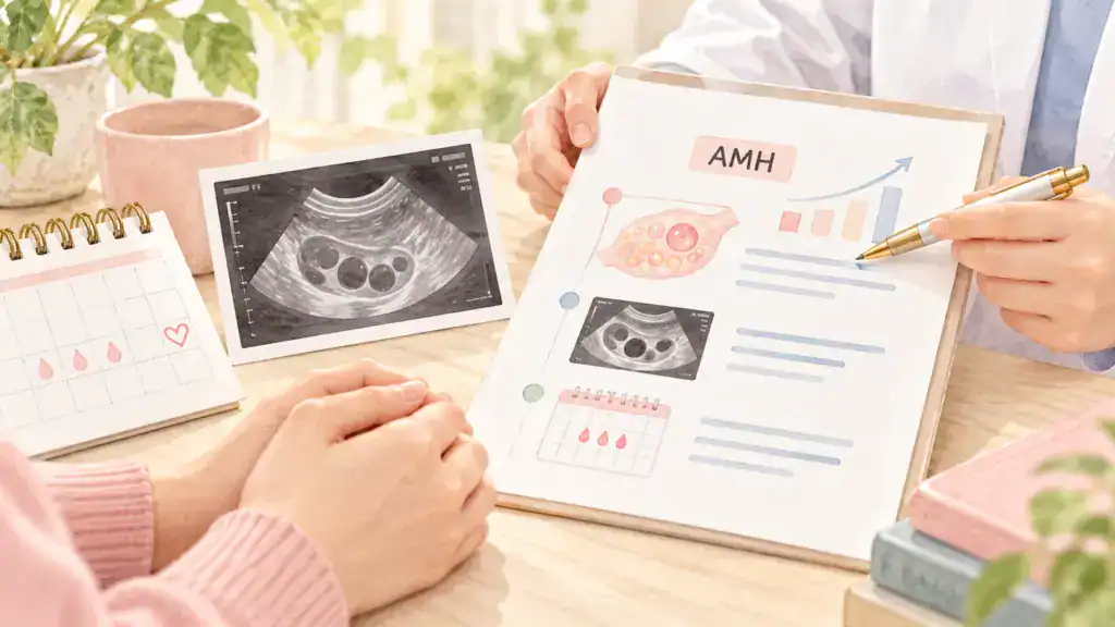 AMH 報告後續諮詢,結合超音波、月經紀錄、年齡與醫師評估方向