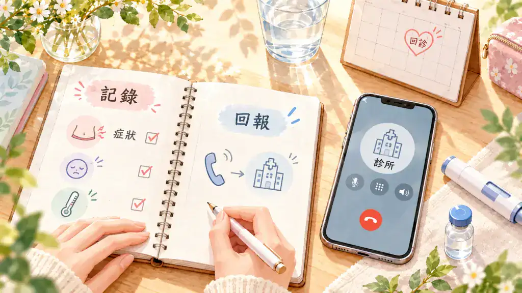 凍卵療程不舒服怎麼辦，記錄腹痛腹脹、發燒等症狀並聯絡診所回診