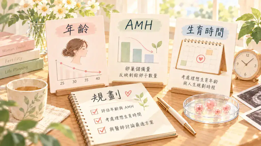 凍卵年齡怎麼決定，需把 AMH、卵巢庫存、年齡與預計生育時間一起考慮
