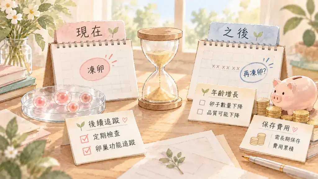現在凍卵和過幾年再凍差在哪，整理取卵年齡、卵子狀況、保存費與後續追蹤差異